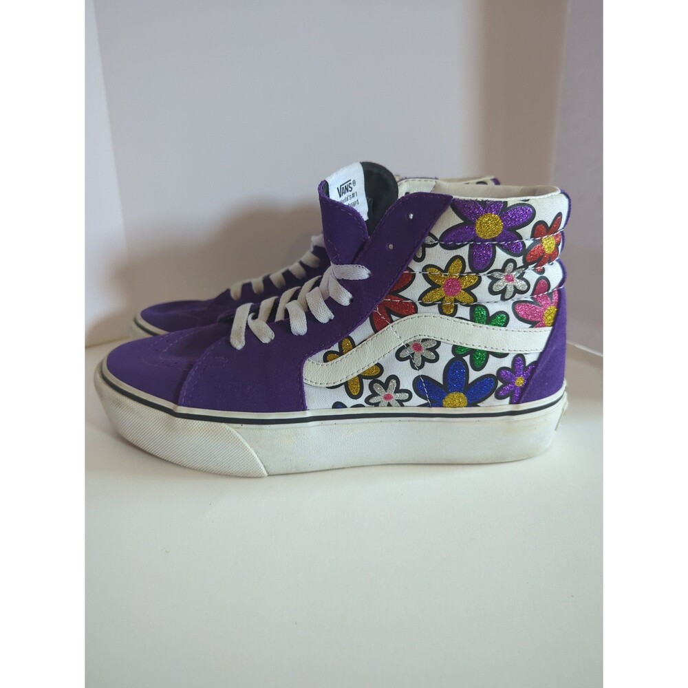 VANS Sk8-HI Purple Glitter Flowers